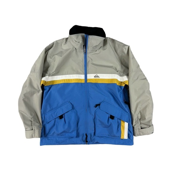 Quiksilver Snow Boardwear Blue Gray Double‎ Zip Jacket Sz L - Picture 1 of 7